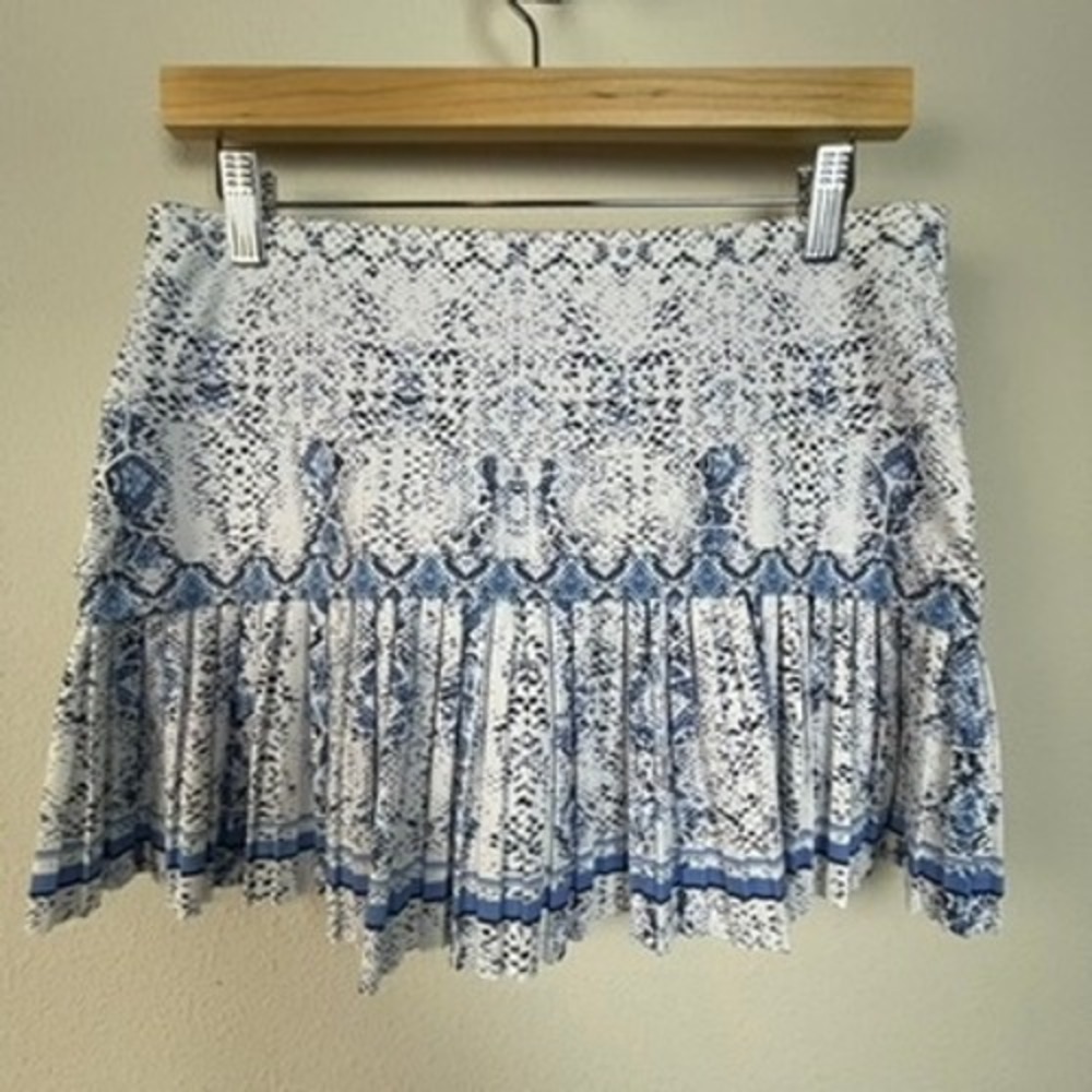 Lucky in Love Womens Tennis Skirt M Snake Print Pleated Athletic Skort Blue - Picture 5 of 9